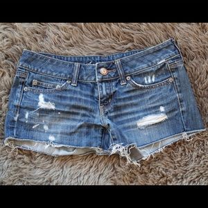 Distressed American Eagle jean shorts, size 2